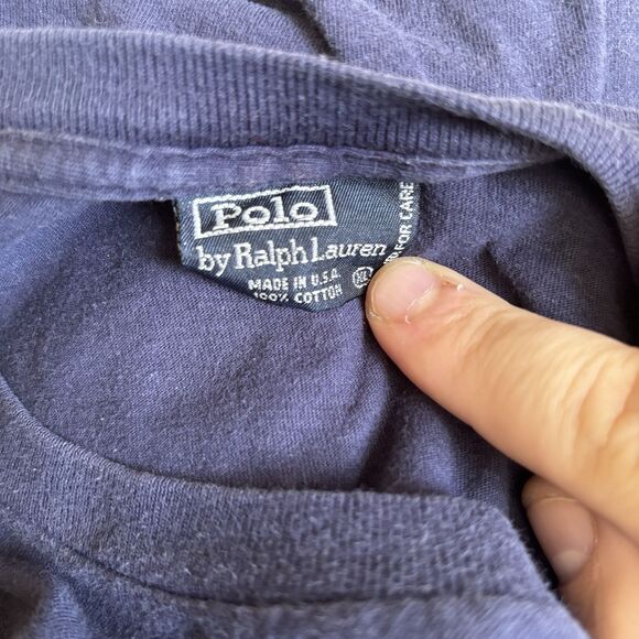 Vintage Polo Ralph Lauren Shirt Mens XL Blue Teddy Bear Long Sleeve Tee Designer - Picture 9 of 10